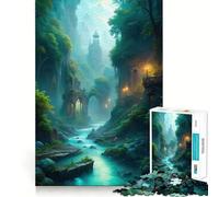 Rompecabezas de 1000 Piezas con Paisaje fluvial místico y Arquitectura Antigua para Adultos Juguete de lógica Resistente, Divertido y Relajante Bordes definidos Regalo Memorable (38x26cm)