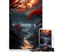 Rompecabezas de 1000 Piezas con Paisaje fluvial otoñal y Ciudad a lo lejos para adolescentesIdeal para desarrollar la Capacidad de razonamiento,Relajarse y distraerseCorte suaveUn Regalo estupendo