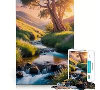 Rompecabezas de 1000 Piezas con Paisaje fluvial panorámico y un Gran árbol, Ideal para Adolescentes, Que Mejora la Memoria y Permite un Ocio fácil Diseño de Pared con Corte Firme (38x52cm)