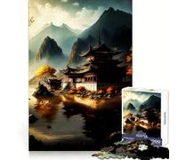Rompecabezas de 1000 Piezas con Paisaje japonés Antiguo para Adultos Estimula la lógica, estimula la Mente y Evita distracciones Festivo (38x52cm)