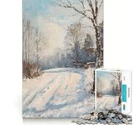 Rompecabezas de 1000 Piezas con Paisaje nevado Sereno para Adultos Juguete para ejercitar la Mente Diseño Casual y Relajante Colección de Arte para armar Pieza (38x52cm)