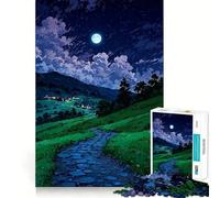 Rompecabezas de 1000 Piezas con Paisaje Nocturno de Pueblo para Adolescentes Ideal para estimular la Memoria, Reducir el estrés y Crear un Ambiente artístico con Cortes Suaves (38x26cm)
