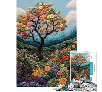 Rompecabezas de 1000 Piezas con Paisaje primaveral Bordado para Adolescentes Difícil Cada Pieza es única Juguetes educativos Juegos 38x26cm