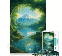 Rompecabezas de 1000 Piezas con Paisaje Sereno de Lago de montaña para Adultos Juguete Inteligente para el hogar Bordes Lisos Artículo de colección (38x26cm)