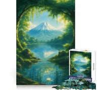 Rompecabezas de 1000 Piezas con Paisaje Sereno de Lago de montaña para Adultos Rompecabezas Suave para Relajarse Imagen para armar Artículo de Santa Claus (38x52cm)