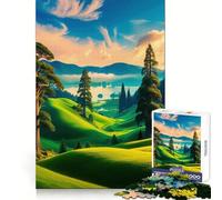 Rompecabezas de 1000 Piezas con Paisaje Sereno y colinas onduladas para Adolescentes Ideal para estimular la Memoria, entretenerse en casa o armar Un Regalo Encantador (38x52cm)