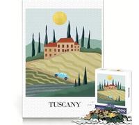 Rompecabezas de 1000 Piezas con Paisaje Toscano para Adolescentes Ideal para Practicar la lógica, divertirse fácilmente, con Bordes limpios Un Regalo significativo (38x52cm)