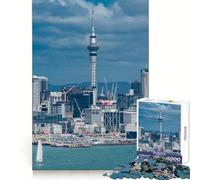 Rompecabezas de 1000 Piezas con Paisaje Urbano de Auckland y Sky Tower para adolescentesUn desafío Inteligente para Pasar un rato agradableCierre de seguridadRegalo Ideal (38x26cm)