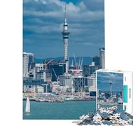 Rompecabezas de 1000 Piezas con Paisaje Urbano de Auckland y Sky Tower para cumpleaños decoración navideña de Pared Juguete Educativo para Mayores de 14 años (38x26cm)