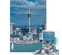 Rompecabezas de 1000 Piezas con Paisaje Urbano de Auckland y Sky Tower para cumpleaños decoración navideña de Pared Juguete Educativo para Mayores de 14 años (38x52cm)