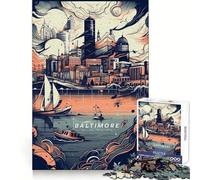 Rompecabezas de 1000 piezas con paisaje urbano de Baltimore para adolescentes, que estimula la capacidad cognitiva y proporciona un descanso placenteroIncluye candado sólidoRegalo de Navidad (50x75cm)