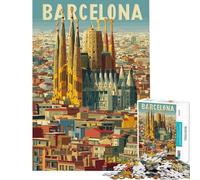 Rompecabezas de 1000 Piezas con Paisaje Urbano de Barcelona y la Sagrada Familia Un desafío para el Cerebro Juguetes adictivos Juegos Familiares Ideal para Parejas Obra de Arte