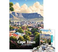 Rompecabezas de 1000 Piezas con Paisaje Urbano de Ciudad del Cabo Juego Familiar Que desafía la Inteligencia Juguete adictivo Gran Regalo para quienes Buscan Juegos Que mejoren la Memoria (38x26cm)