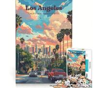 Rompecabezas de 1000 Piezas con Paisaje Urbano de Los Ángeles, California, Juguetes para armar, desafío difícil, con Piezas de Formas aleatorias Que encajan Perfectamente 38x52cm
