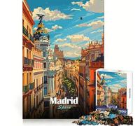Rompecabezas de 1000 Piezas con Paisaje Urbano de Madrid para Adultos,diseño Que Permite concentrarse,interactuar con suavidad y Encajar Bien (50x75cm)