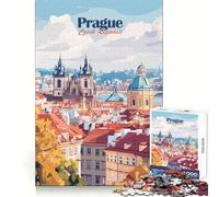 Rompecabezas de 1000 Piezas con Paisaje Urbano de Praga para Adultos Diversión Intelectual,recreación Tranquila,diseño, Regalo Creativo (50x75cm)
