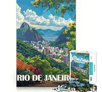 Rompecabezas de 1000 Piezas con Paisaje Urbano de Río de Janeiro para Adolescentes Rompecabezas Inteligente, Juguete para Pensar, Tiempo de relajación, Corte Limpio, Regalo para Festivales (38x26cm)