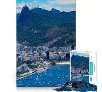 Rompecabezas de 1000 Piezas con Paisaje Urbano de Río de Janeiro y Cristo Redentor para Adolescentes Juguete de lógica Tipo Tren Divertido y silencioso Corte Suave Un Regalo Encantador (38x52cm)