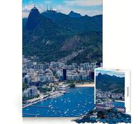 Rompecabezas de 1000 Piezas con Paisaje Urbano de Río de Janeiro y Cristo Redentor para Adolescentes Juguete de lógica Tipo Tren Divertido y silencioso Corte Suave Un Regalo Encantador (38x52cm)
