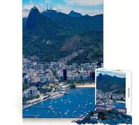 Rompecabezas de 1000 Piezas con Paisaje Urbano de Río de Janeiro y Cristo Redentor para Adolescentes Juguete de lógica Resistente Tiempo en Familia Borde Transparente Sorpresa cálida (38x26cm)
