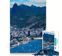 Rompecabezas de 1000 Piezas con Paisaje Urbano de Río de Janeiro y Cristo Redentor para Adolescentes Juguete de lógica Resistente Tiempo en Familia Borde Transparente Sorpresa cálida (38x26cm)