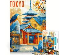 Rompecabezas de 1000 Piezas con Paisaje Urbano de Tokio Pagoda y pájaro para Adolescentes Ideal para desarrollar la Memoria y Jugar en Interiores Diseño de Corte Fino Pide el Deseo de Papá Noel