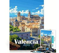 Rompecabezas de 1000 piezas con paisaje urbano de Valencia Juguete creativo para desarrollar habilidades Sistema de cierre seguro para evitar piezas sueltas Actividad para compartir en familia 38x26cm
