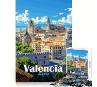 Rompecabezas de 1000 Piezas con Paisaje Urbano de Valencia para Adolescentes Ideal para el Bienestar Mental, la relajación y el Ocio Diseño con Bordes definidos Un Regalo entrañable (38x26cm)
