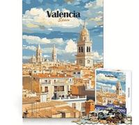 Rompecabezas de 1000 Piezas con Paisaje Urbano de Valencia para Adolescentes Ideal para Mejorar la Memoria y como pasatiempo Relajante Bordes limpios (38x52cm)