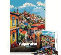 Rompecabezas de 1000 Piezas con Paisaje Urbano de Valparaíso, Chile, para Adultos Ideal para Entrenar la Memoria y Disfrutar en Silencio Bordes precisos (50x75cm)