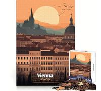 Rompecabezas de 1000 Piezas con Paisaje Urbano de Viena al Atardecer Ideal para Adultos desarrollar la Capacidad cognitiva y Relajarse Corte preciso Regalo Festivo (38x52cm)