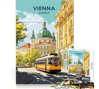 Rompecabezas de 1000 Piezas con Paisaje Urbano de Viena Austria con tranvía Ideal para Adolescentes Desarrolla la Capacidad de razonamiento Relajarse Ideal