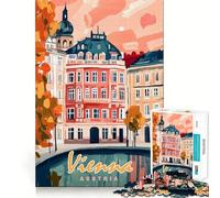 Rompecabezas de 1000 Piezas con Paisaje Urbano de Viena para Adolescentes Juego Divertido y Entrelazado sin Huecos Actividad Nocturna Familiar para divertirse (38x26cm)