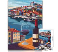 Rompecabezas de 1000 Piezas con Paisaje Urbano de Vino de Oporto, Divertido Juego de Desarrollo cognitivo, Celebraciones, tamaño 38x26cm