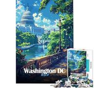 Rompecabezas de 1000 Piezas con Paisaje Urbano de Washington DC Juego Familiar Que desafía la Inteligencia Cerebral Juguete adictivo Gran Regalo para Juegos Que mejoran la Memoria (tamaño 50x75cm)