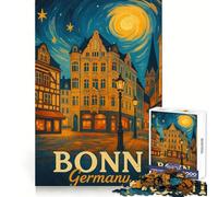 Rompecabezas de 1000 Piezas con Paisaje Urbano Nocturno de Bonn, Alemania, para Adultos Ideal para desarrollar la Memoria, Relajarse y Disfrutar (38x52cm)