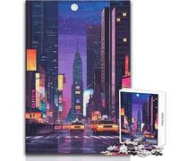 Rompecabezas de 1000 Piezas con Paisaje Urbano Nocturno, Ideal para un Ambiente Acogedor en Interiores, Juguete de precisión Entrelazado Duradero, tamaño 38x26cm