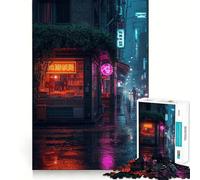 Rompecabezas de 1000 Piezas con Paisaje Urbano Nocturno y Luces de neón para Adultos Ideal para Fortalecer la Memoria Divertido y Casual Bordes limpios Regalo clásico (38x52cm)