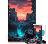 Rompecabezas de 1000 Piezas con Paisaje Urbano postapocalíptico para Adolescentes, Juguete para ejercitar la Mente, Juego Relajante, Corte Premium, (38x52cm)