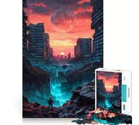 Rompecabezas de 1000 Piezas con Paisaje Urbano postapocalíptico para Adolescentes Juguete Que desafía la Mente Pasatiempo Tranquilo Corte preciso Regalo de Temporada (50x75cm)