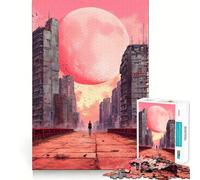 Rompecabezas de 1000 Piezas con Paisaje Urbano postapocalíptico para Adultos Juguete Inteligente para el hogar Disfrute de Bordes Afilados Artículo de Santa Claus (38x52cm)