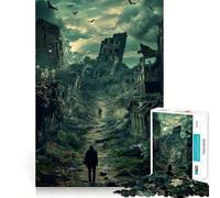 Rompecabezas de 1000 Piezas con Paisaje Urbano postapocalíptico para Adultos Juguete Inteligente para el hogar Disfrute de Bordes Afilados Artículo de Santa Claus (38x26cm)