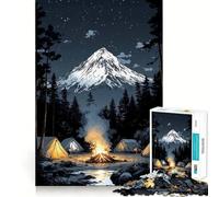 Rompecabezas de 1000 Piezas con paisajes de fogata bajo Las Estrellas,Corte preciso,decoración,lógica,Pensamiento,Juego,Tiempo de Juego Tranquilo,decoración navideña,Regalo (38x52cm)