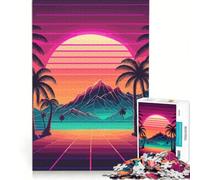 Rompecabezas de 1000 Piezas con paisajes de Playa al Atardecer Juguete Educativo Juego de Velocidad Manual con Piezas de Formas aleatorias Que encajan Perfectamente 38x26cm