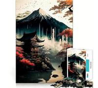 Rompecabezas de 1000 Piezas con paisajes del Antiguo Japón Diversión para ejercitar la Mente Piezas de Ajuste preciso Un pasatiempo Fascinante para los Momentos de Ocio (38x26cm)