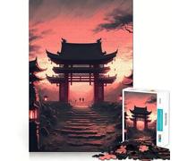 Rompecabezas de 1000 Piezas con paisajes del Antiguo Japón Juego Mental Divertido con Piezas de Ajuste preciso Actividad Relajante para Grupos en Interiores (50x75cm)