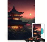 Rompecabezas de 1000 Piezas con paisajes del Antiguo Japón para Adultos Diversión Garantizada Corte láser Tiempo de relajación y Ejercicio Mental en casa (50x75cm)