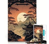 Rompecabezas de 1000 Piezas con paisajes del Antiguo Japón para Adultos Diversión para ejercitar la Mente Corte Limpio Componentes Resistentes Actividad Relajante para desconectar (38x26cm)