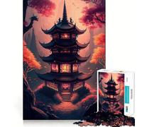 Rompecabezas de 1000 Piezas con paisajes del Antiguo Japón para Adultos Diversión y Entrenamiento Mental, Corte láser Actividad Relajante para Grupos en Interiores (50x75cm)