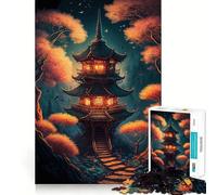 Rompecabezas de 1000 Piezas con paisajes del Antiguo Japón para Adultos Juego Que estimula la Mente Superficie Lisa y sin Rebabas Un pasatiempo Fascinante para los Momentos de Ocio (50x75cm)